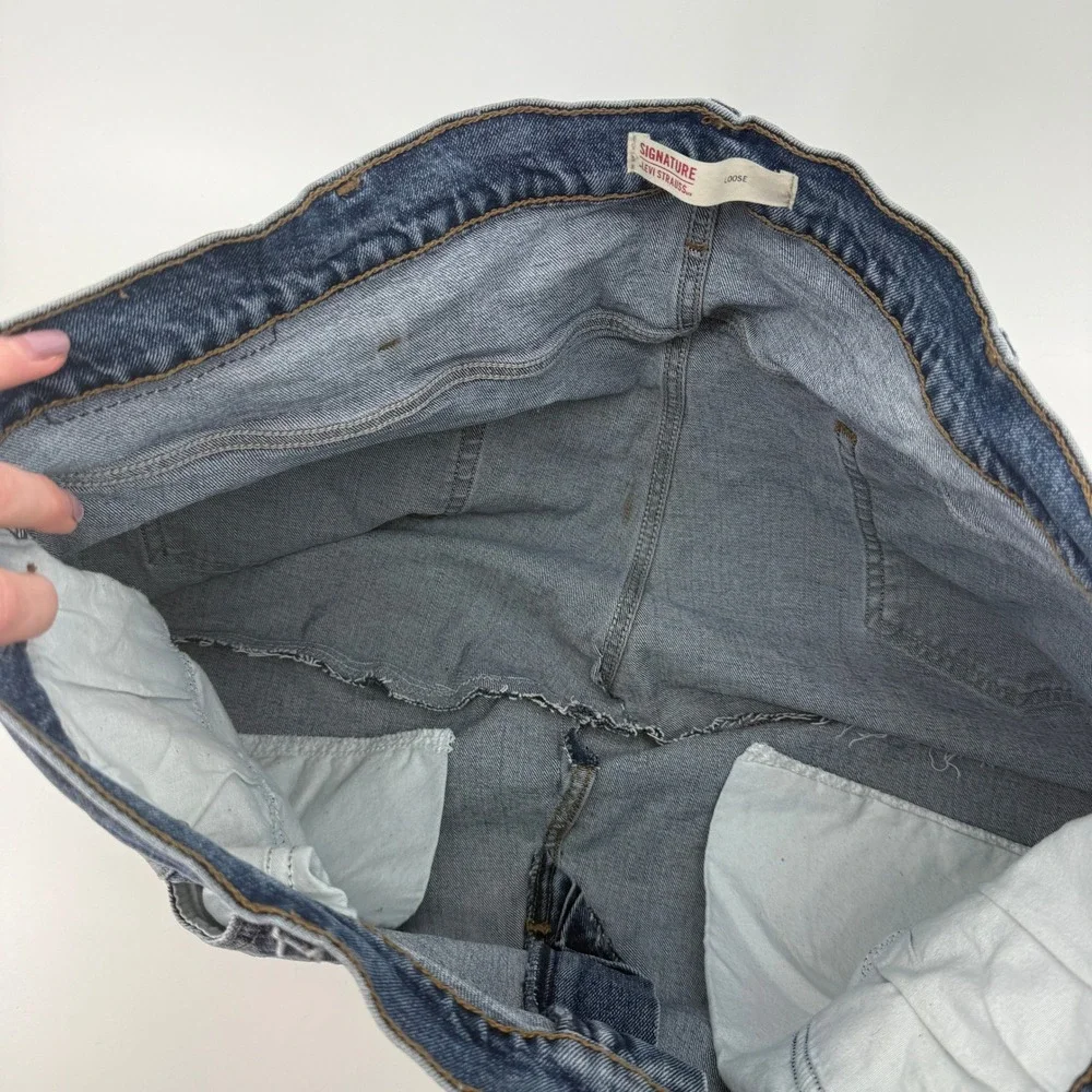 Handmade Levi's Denim Shoulder Bag OOAK Rework Jeans Purse Floral Boho Large 26